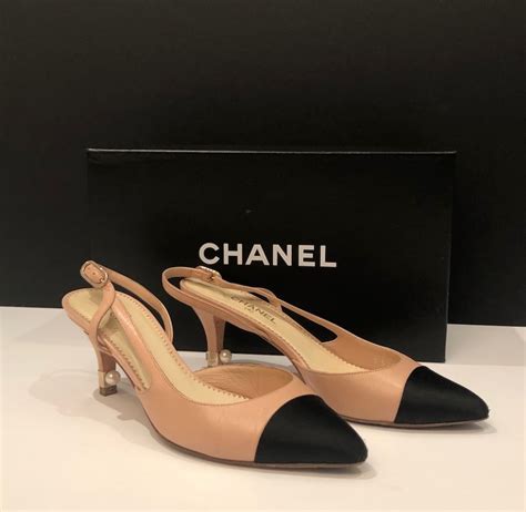 chanel slingback heel|Chanel ladies high heel shoes.